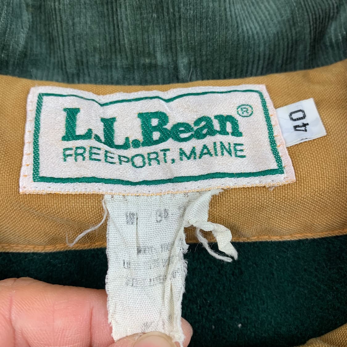 70s 엘엘빈 코듀로이 카라 캔버스 코튼 헌팅 자켓 상품이미지7