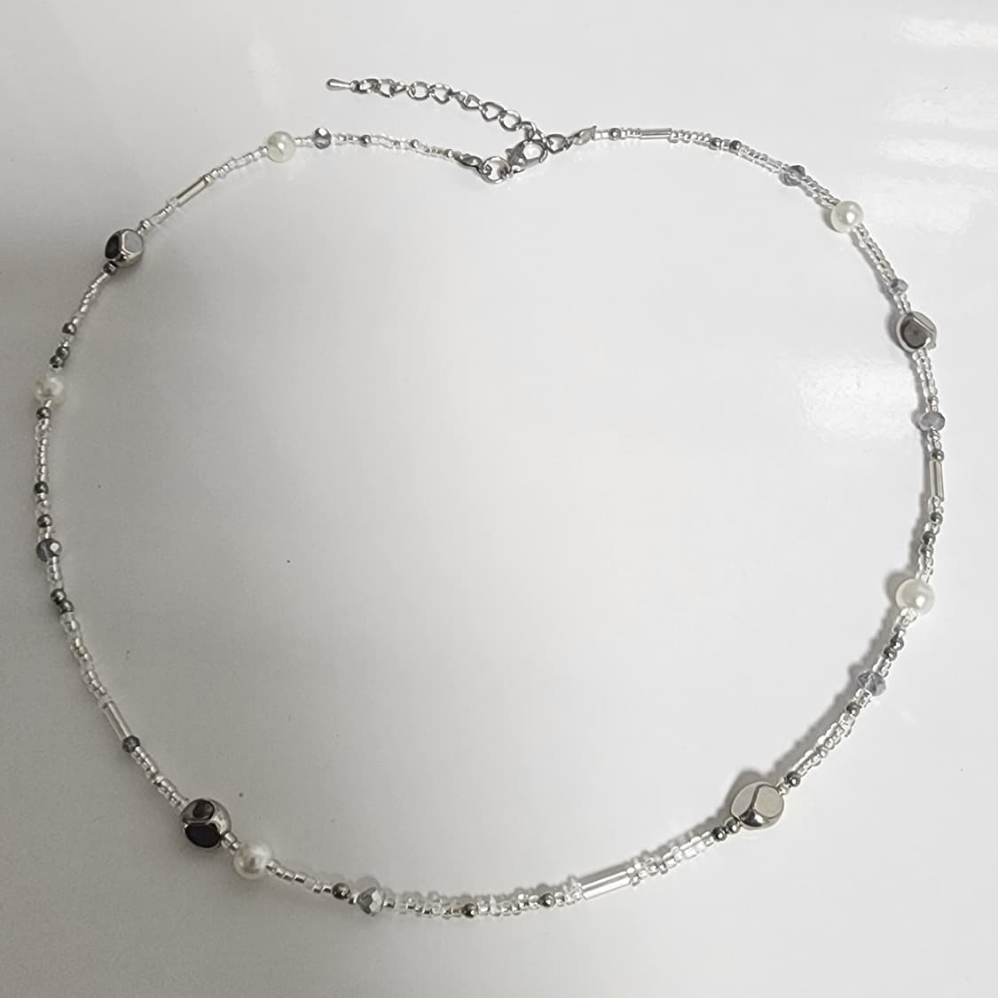 남녀공용 진주 실버 목걸이 상품이미지2