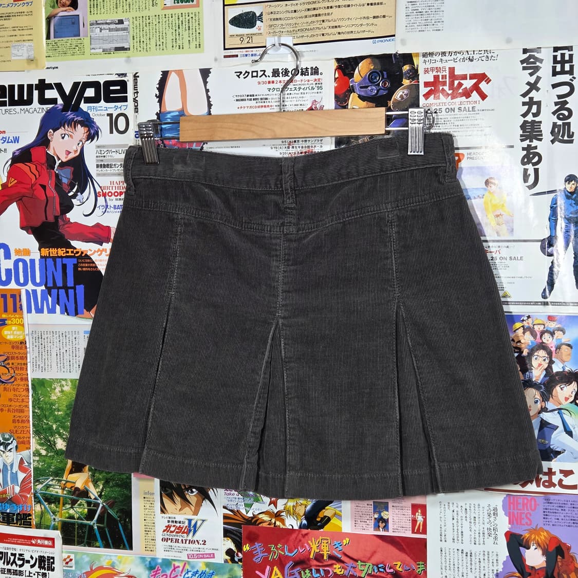 리바이스 카키 그레이 코듀로이 플리츠 미니 스커트 상품이미지4