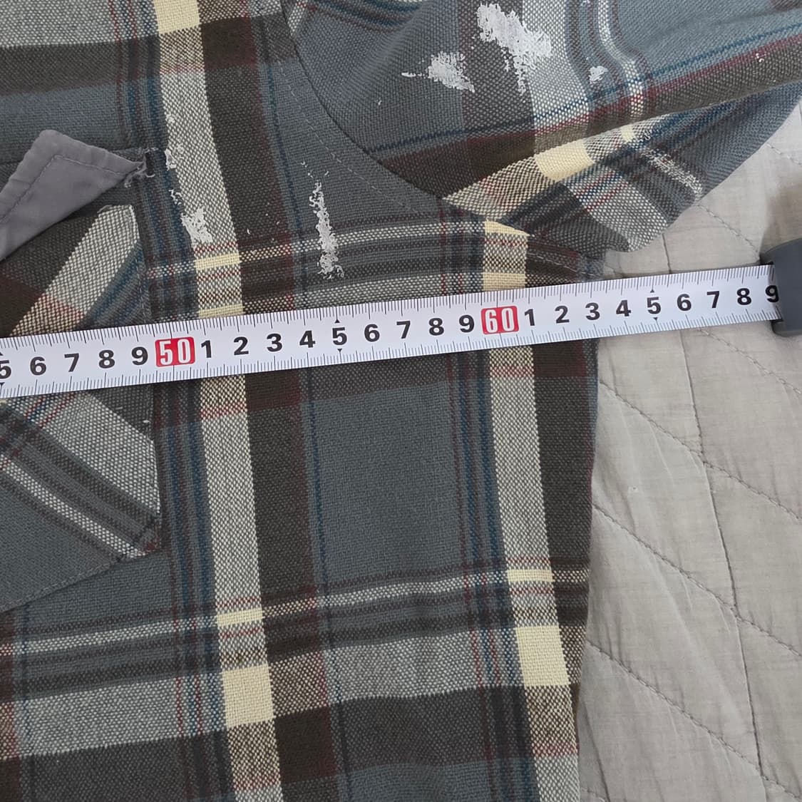 [L] 90s 러기드웨어 플란넬 체크 셔츠 페인팅, 페이드 상품이미지7