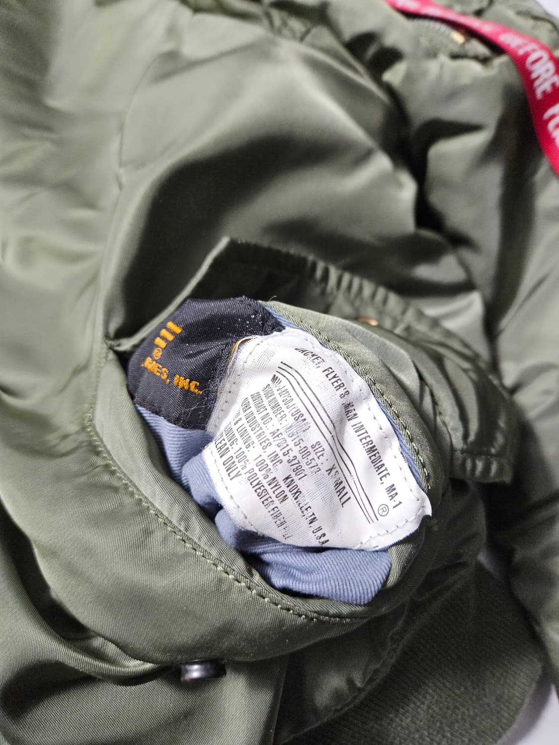 알파인더스트리 Ma-1 플라이트 자켓 항공점퍼 XS 상품이미지6