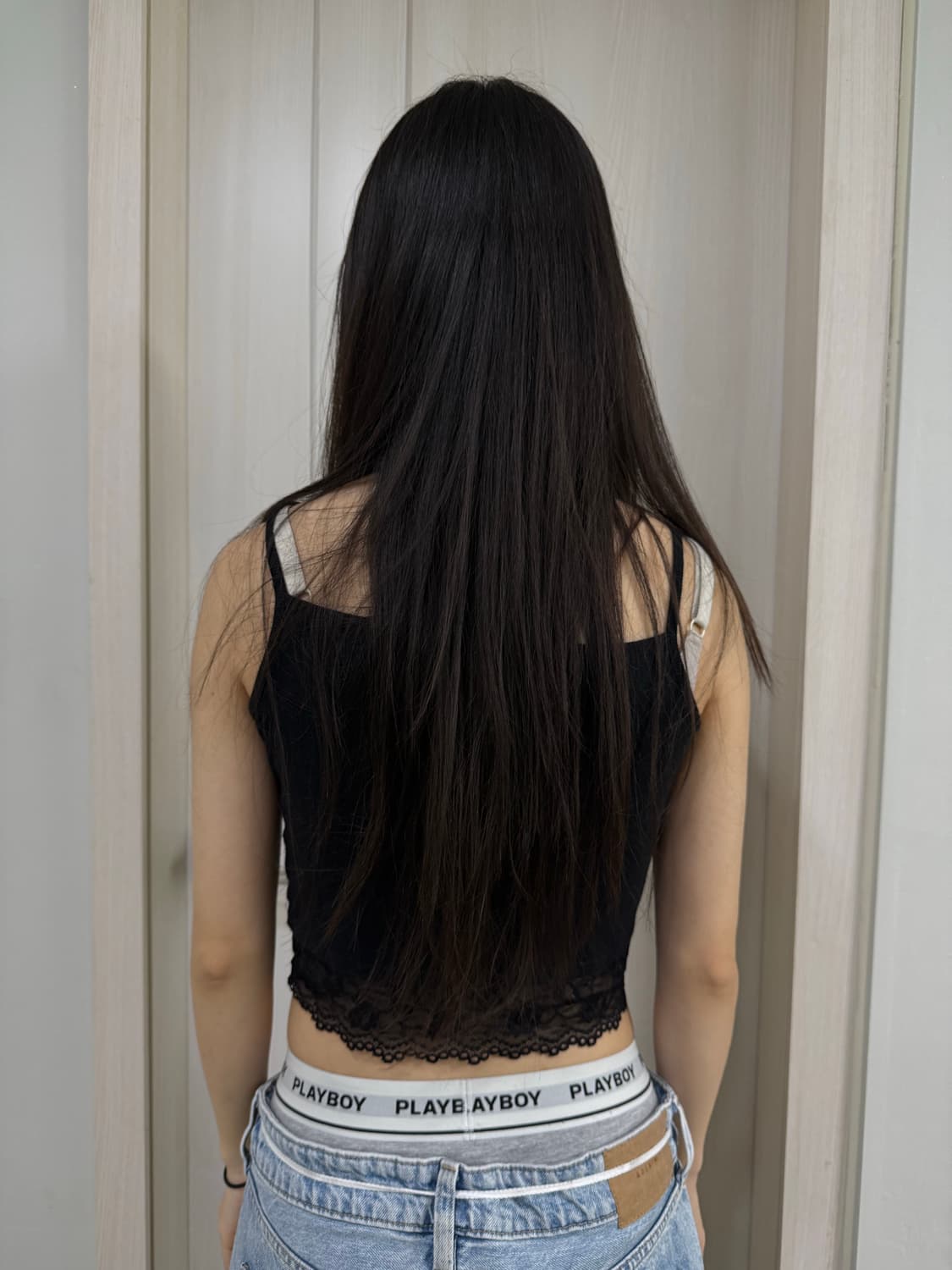 밑단 레이스 블랙 나시(새제품급) 상품이미지4