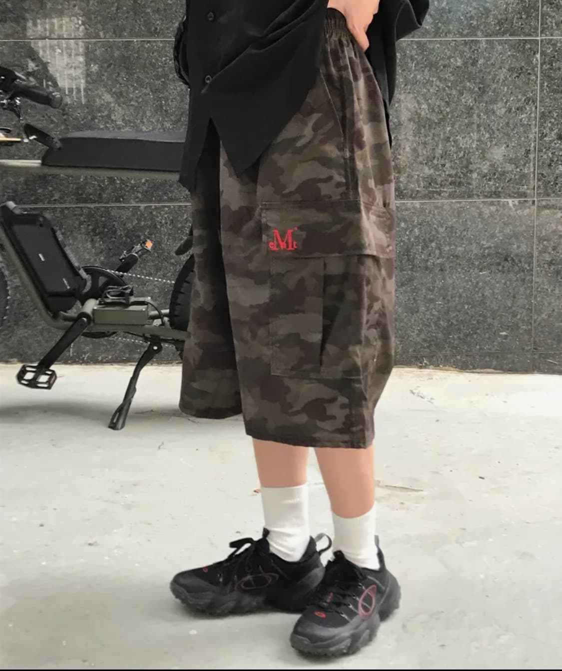 카모 카고 바지 밀리터리 폴리 나일론 버뮤다 하프 팬츠 상품이미지1