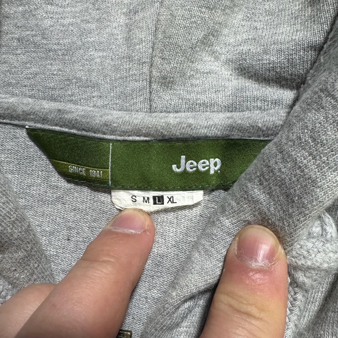 지프 자수 와펜 후드집업 상품이미지5