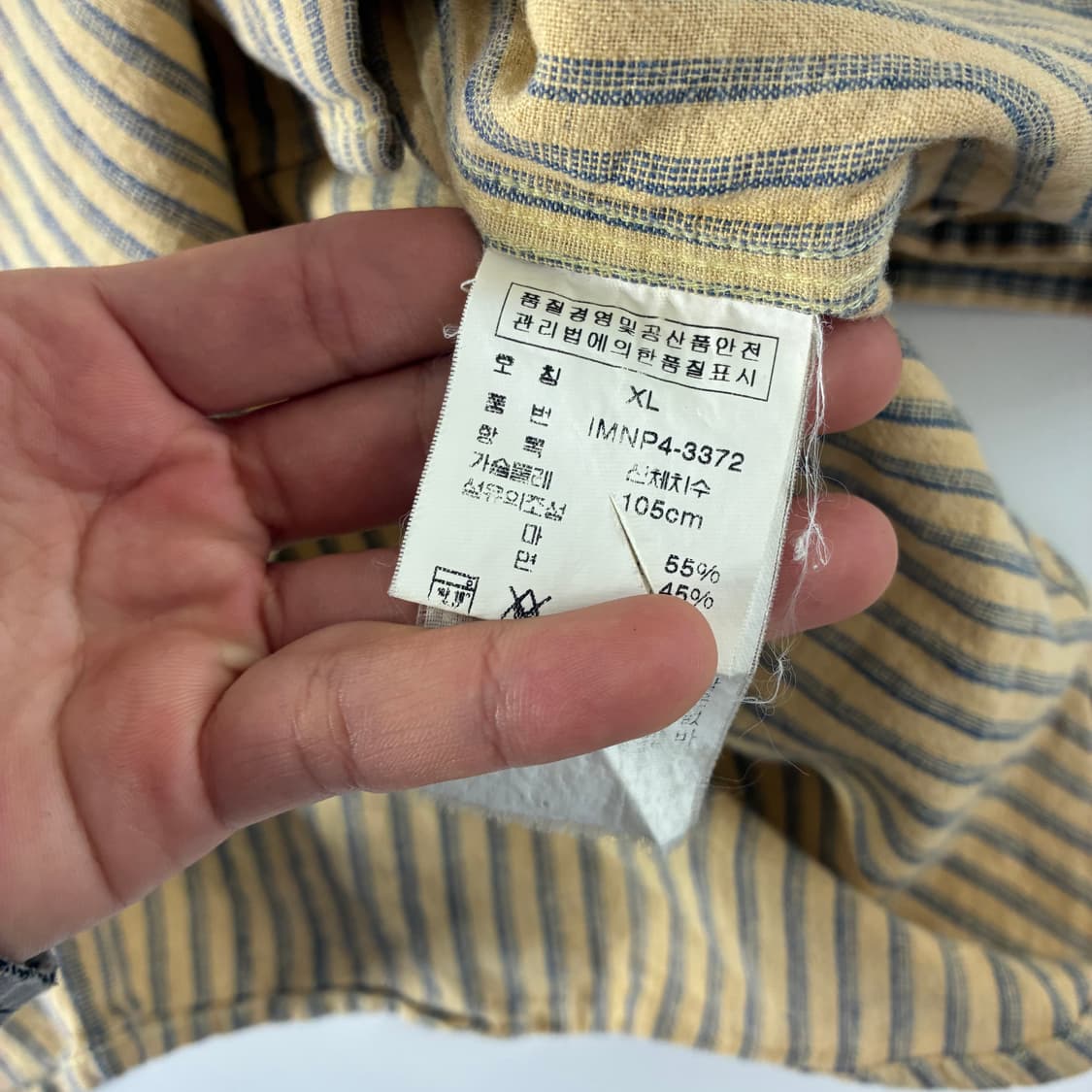 Polo  폴로 진스 린넨 코튼 베이지 스트라이프 워크 셔츠  상품이미지6