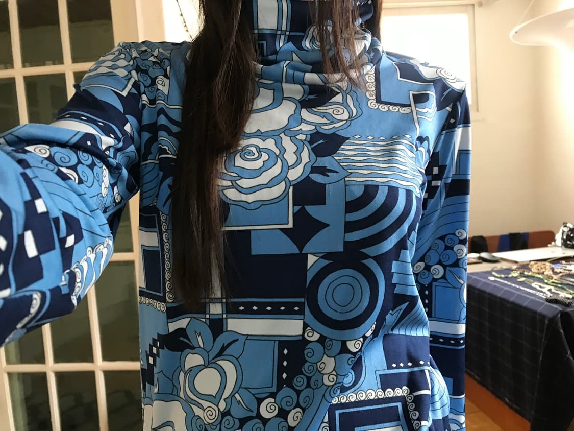 vintage turtle neck pattern top 상품이미지4