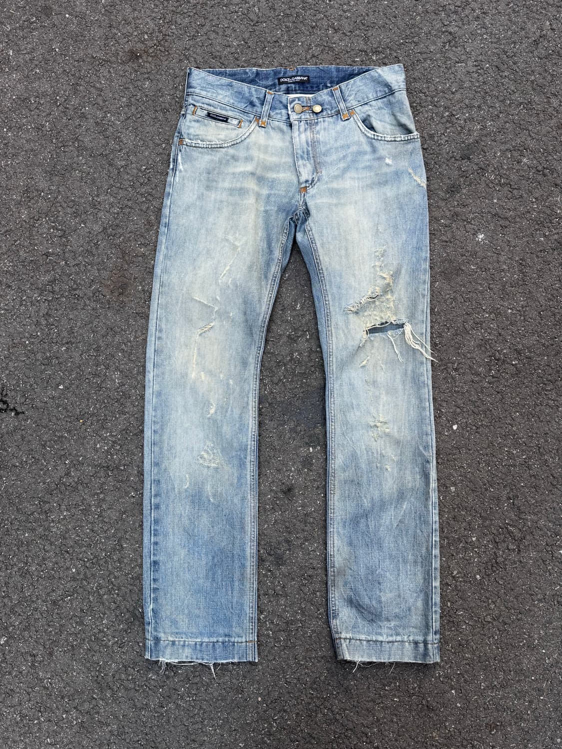 돌체앤가바나 디스트로이드 데미지 워싱 데님팬츠  상품이미지2