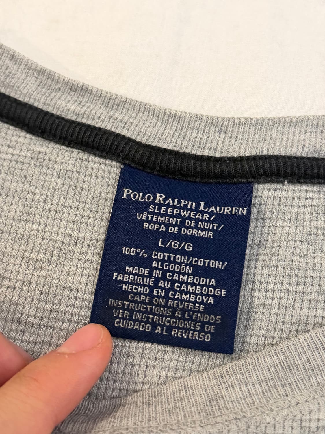 폴로 랄프로렌 와플 써멀 롱슬리브 긴팔티 그레이 상품이미지3