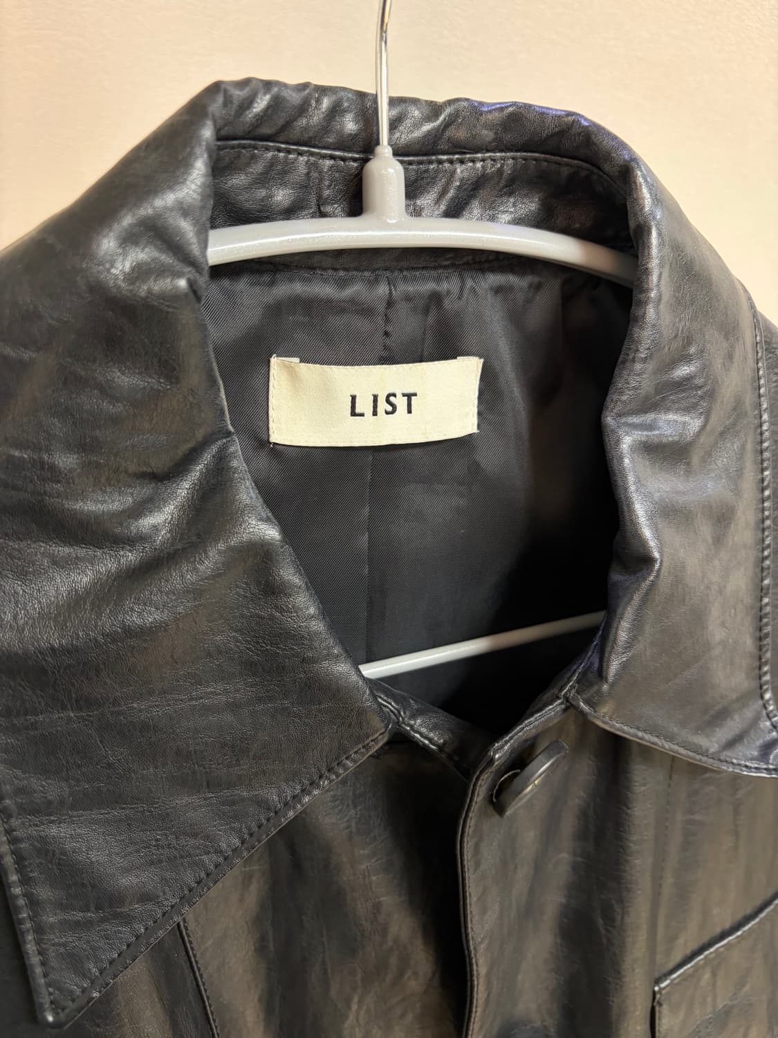 LIST 페이크레더 싱글버튼 자켓 상품이미지3