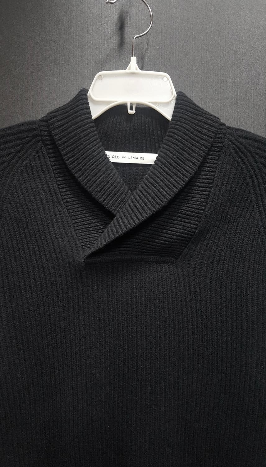 르메르 x 유니클로 16FW 숄 카라 스웨터 블랙 L 상품이미지2