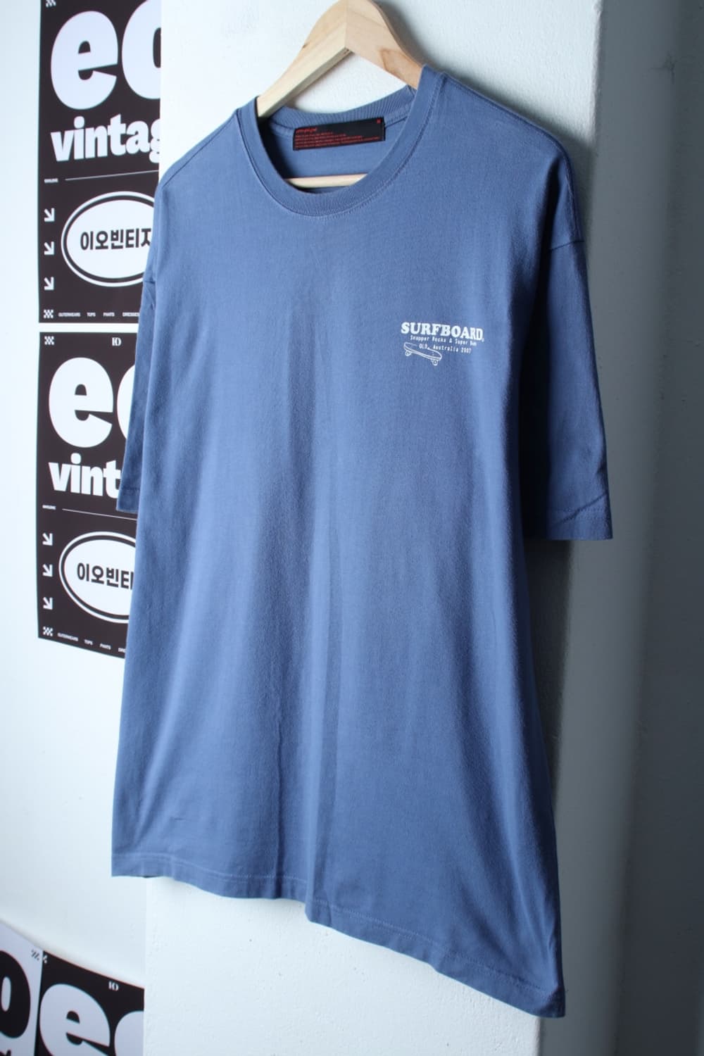 (M-XL) 꼼파뇨 반팔 티셔츠 오버핏 스케이트보드 블루-H32216 상품이미지1