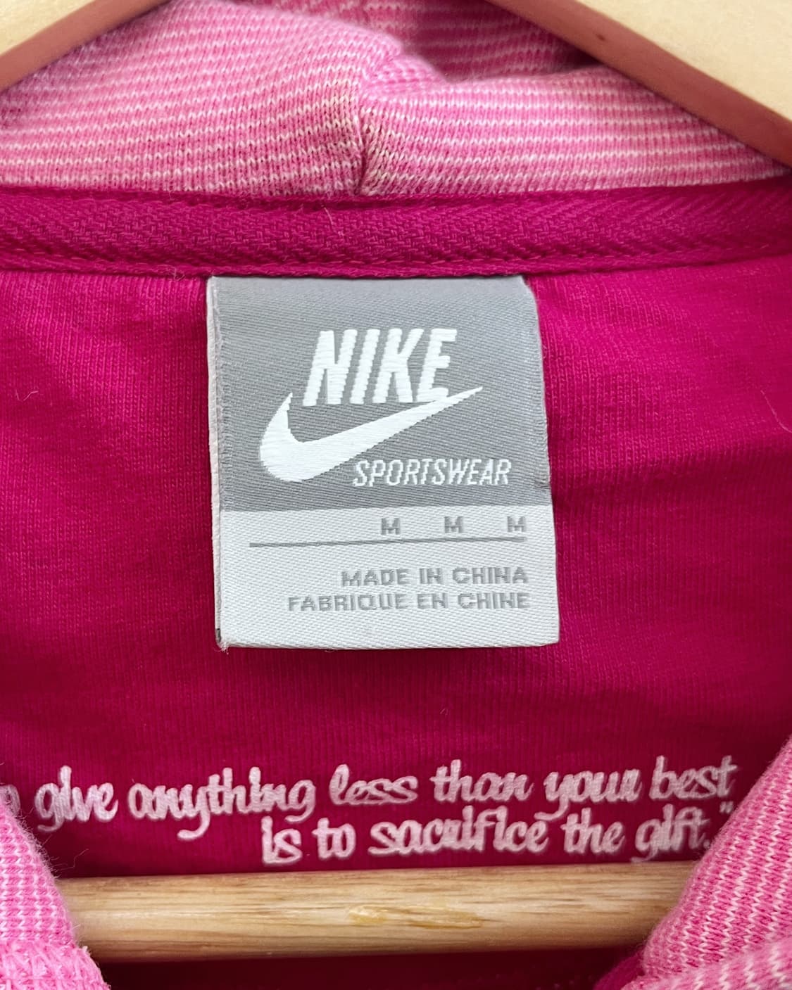 나이키 00s 아치로고 스트라이프 딸기우유 핑크 후드집업 상품이미지9