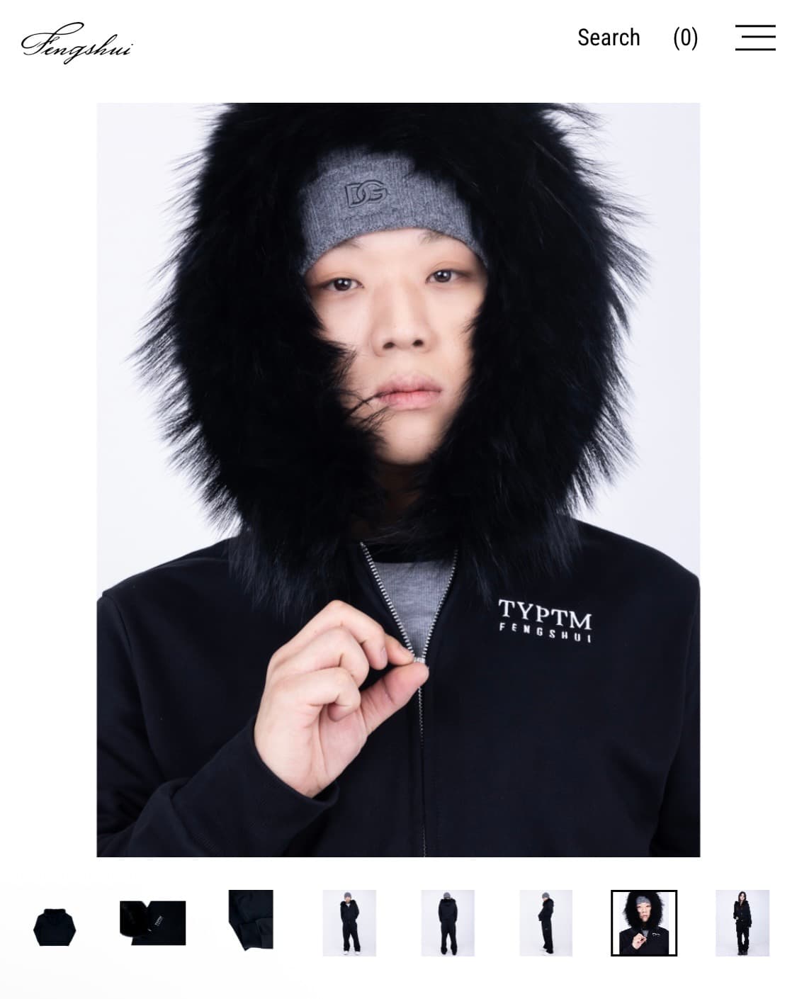 펑쉐이 양홍원 스몰로고 퍼 후드집업 (2) 상품이미지1