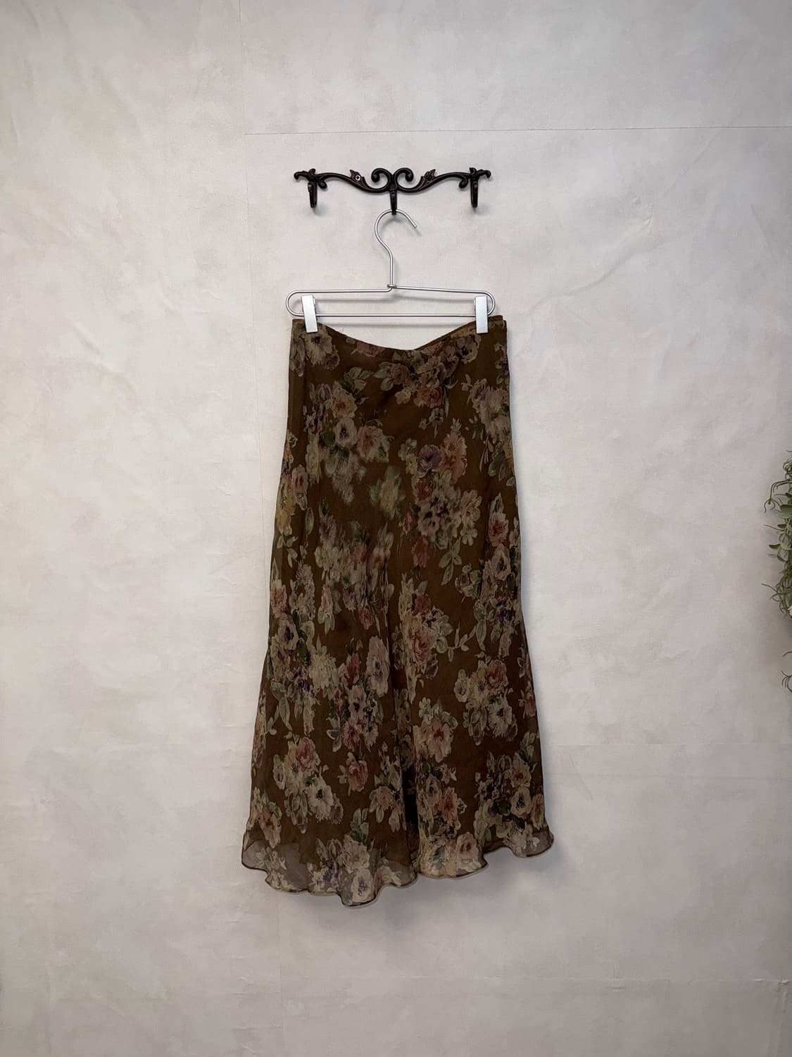 Ralph Lauren brown vintage rose silk 셋업 상품이미지7