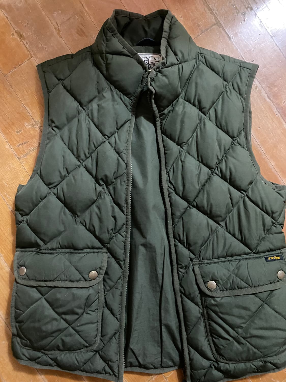 티니위니 올리브그린 퀼팅 조끼 XL (105) 상품이미지1