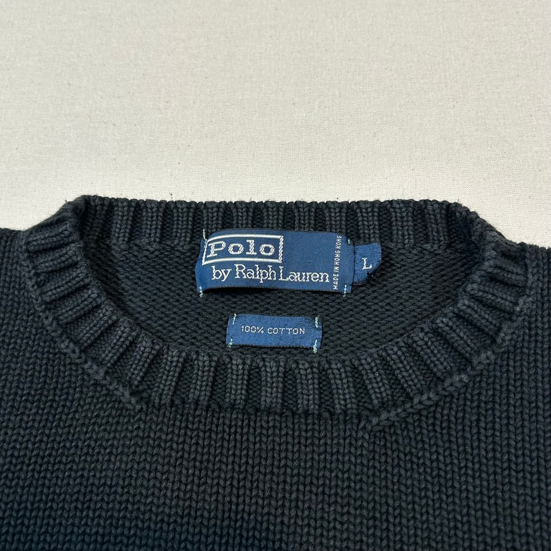 L) 폴로 랄프로렌 헤비코튼 라운드넥 니트 블랙 상품이미지5