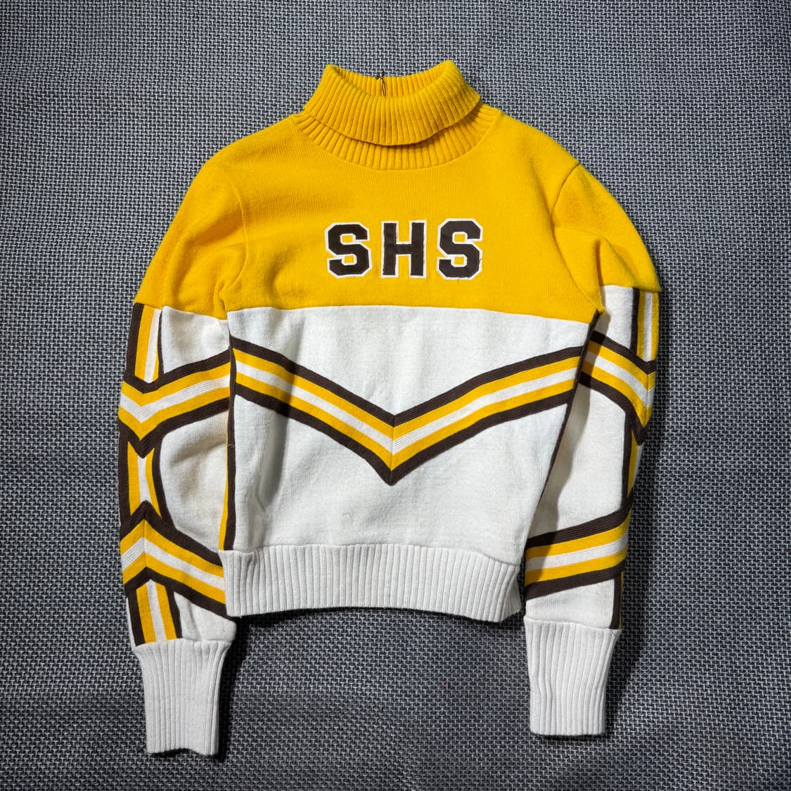 80s 빈티지 목폴라 니트 옐로 ( 100/OLD-8321 ) 상품이미지1