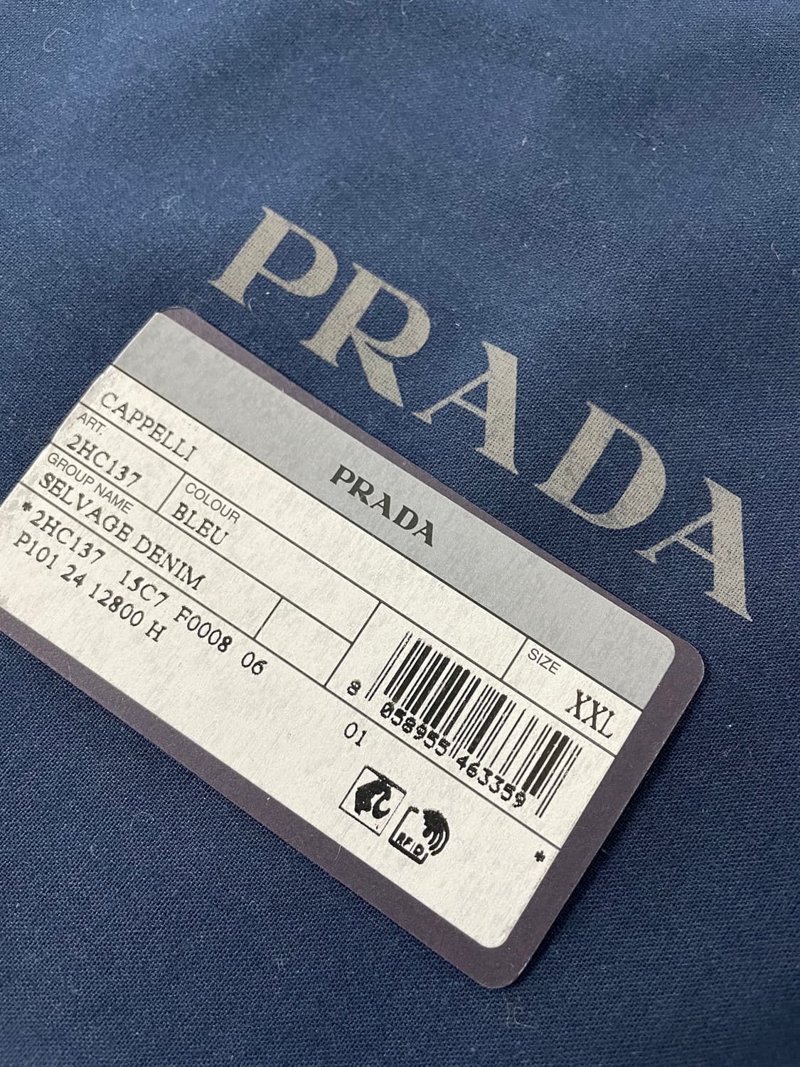 새상품 프라다 셀비지 데님 버킷햇 2XL 사이즈 상품이미지7