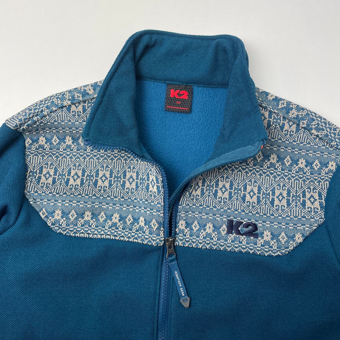 [중고] K2 케이투 노르딕 패턴 플리스 집업 자켓 블루 상품이미지3