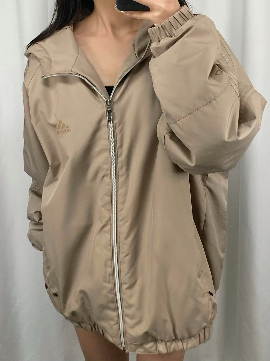 아디다스 베이지 올드스쿨 바람막이 자켓 상품이미지1