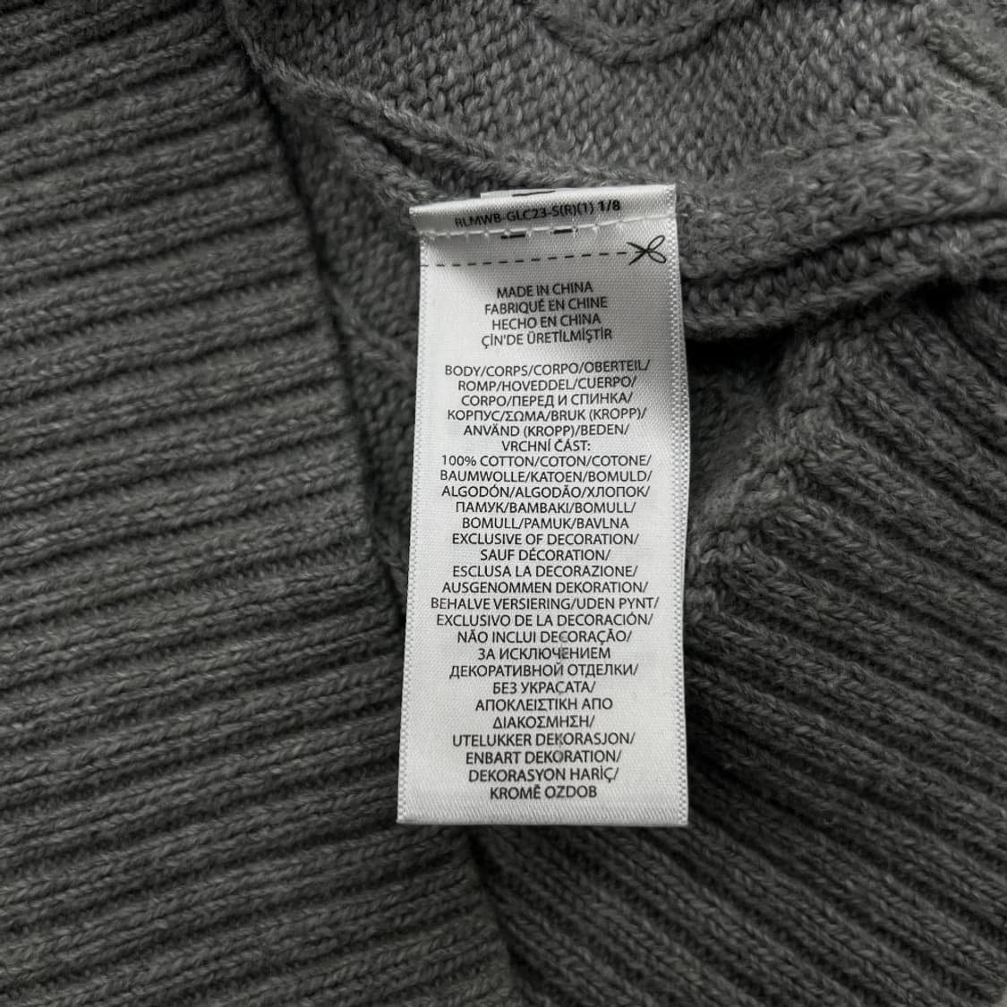 폴로 랄프로렌 네이비포니 그레이 꽈배기 니트 M 상품이미지5