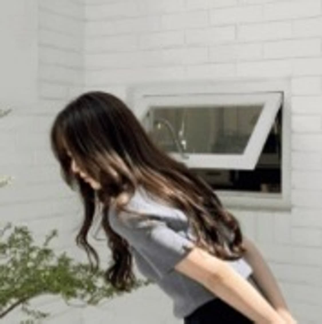 (미착용, 새상품) 98도씨 made. 페일 U넥 골지 반팔니트 데님블루 상품이미지2