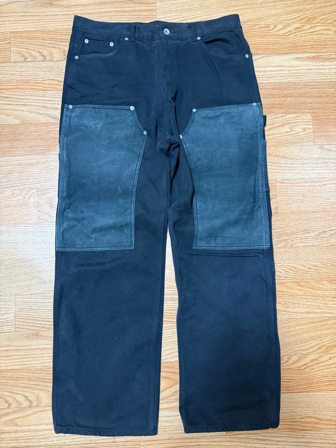 [XL] 블랙아웃 레더 더블니 팝니다! 상품이미지1