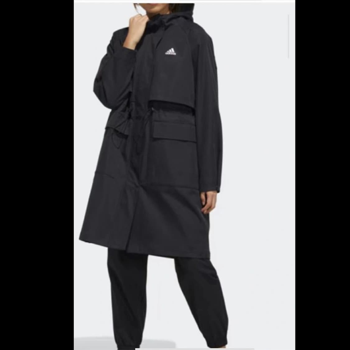 아디다스 우먼스 여성 테크 자켓 윈드러너 롱 바람막이 점퍼 블랙 L 상품이미지1