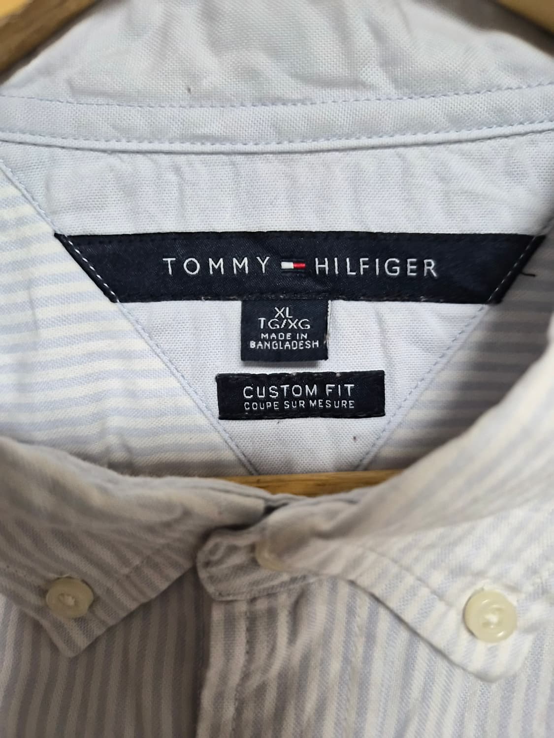 타미힐피거Tommy 옥스포드 스트라이프 반팔셔츠 XL - S366 상품이미지4