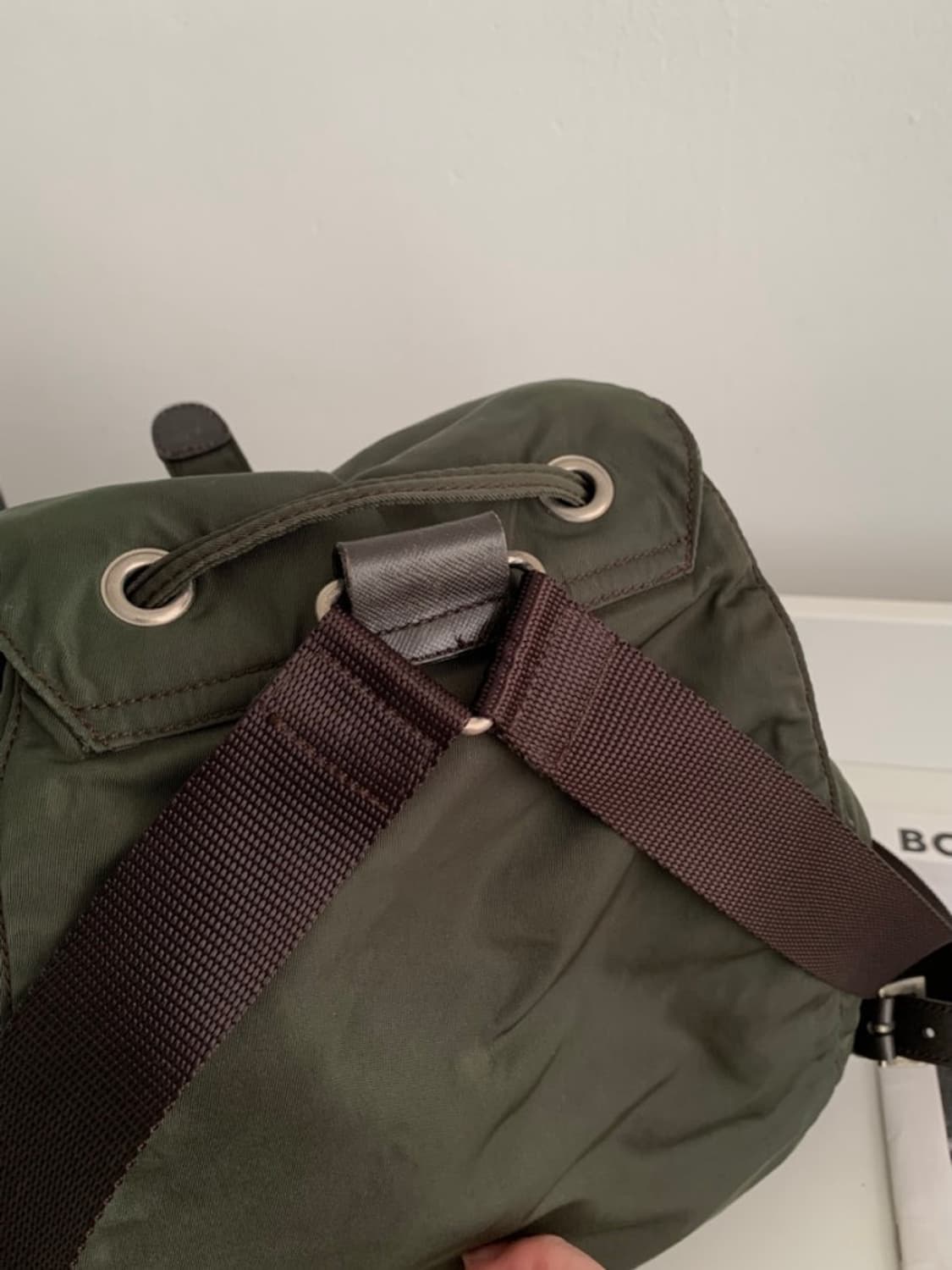 빈티지 프라다 포코노 백팩 카키 상품이미지8