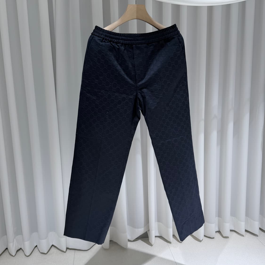 (A+/46) / 구찌 GG자카드 코튼 개버딘 블랙 팬츠 상품이미지3