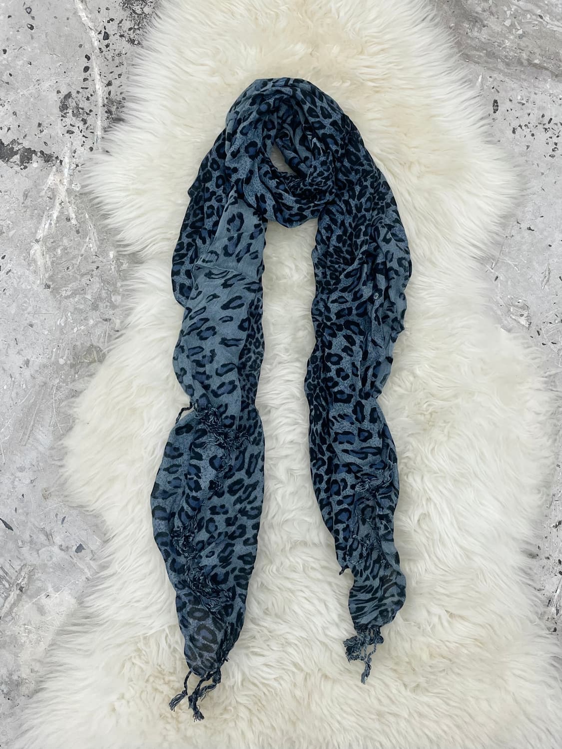 펑크 블루 레오파드 머플러  상품이미지4
