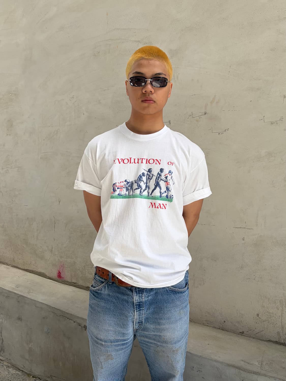 80’s Evolution of man USA print single T 상품이미지1