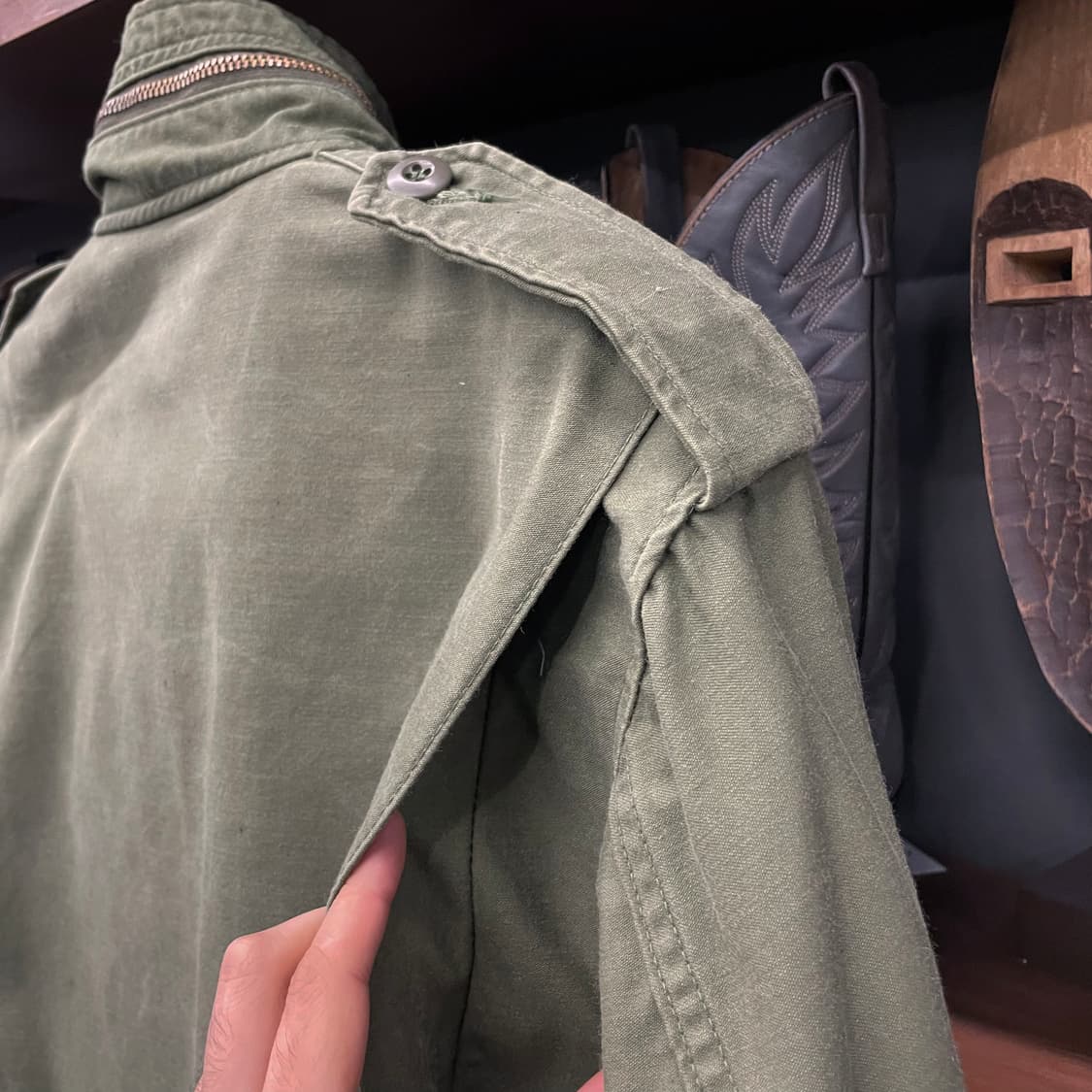 M/S 70s M65 필드 자켓 미군 오리지널 밀리터리 황동 지퍼 야상 상품이미지4