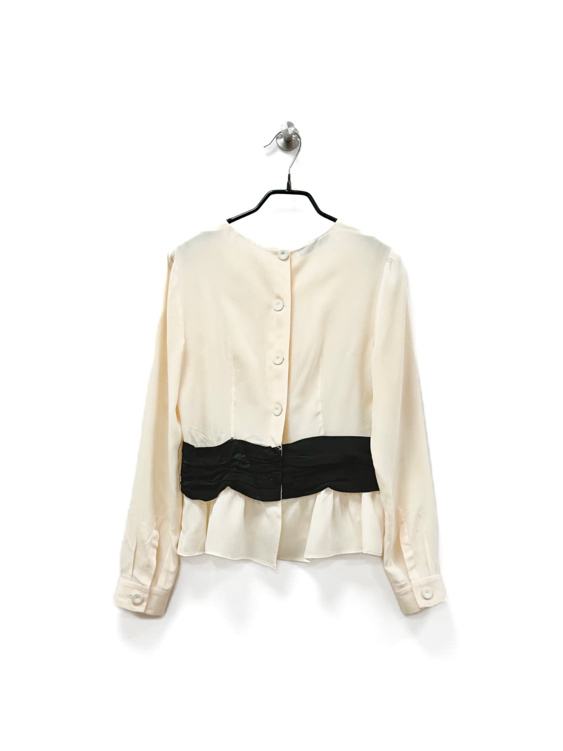 프라다 리본 디테일 실크 페플럼 블라우스 상품이미지2