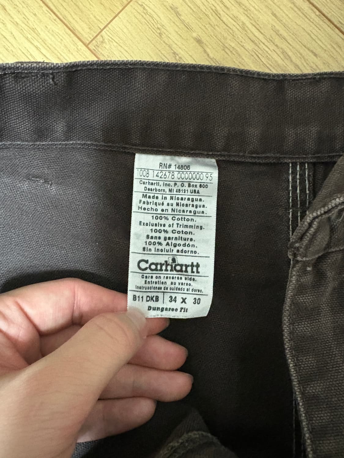 칼하트 카펜터 팬츠 b11 dkb 34x30 상품이미지2