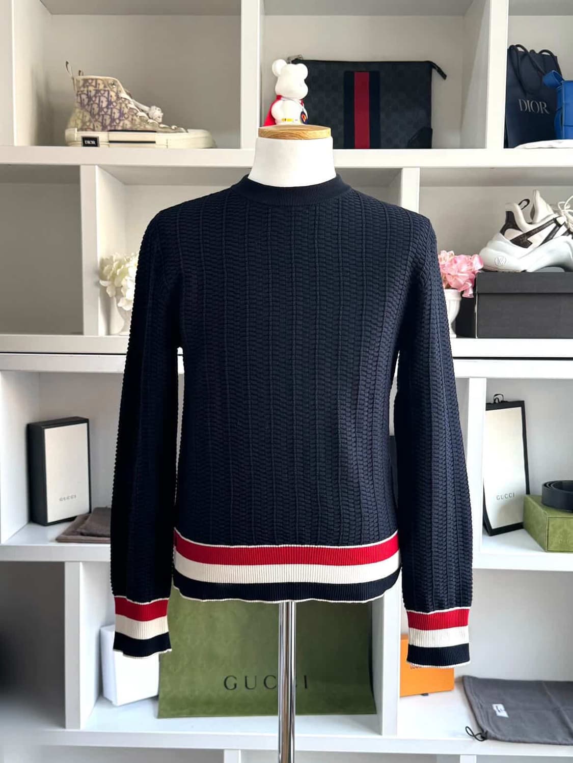 톰브라운 트리밍 스트라이프 풀오버 니트  상품이미지1