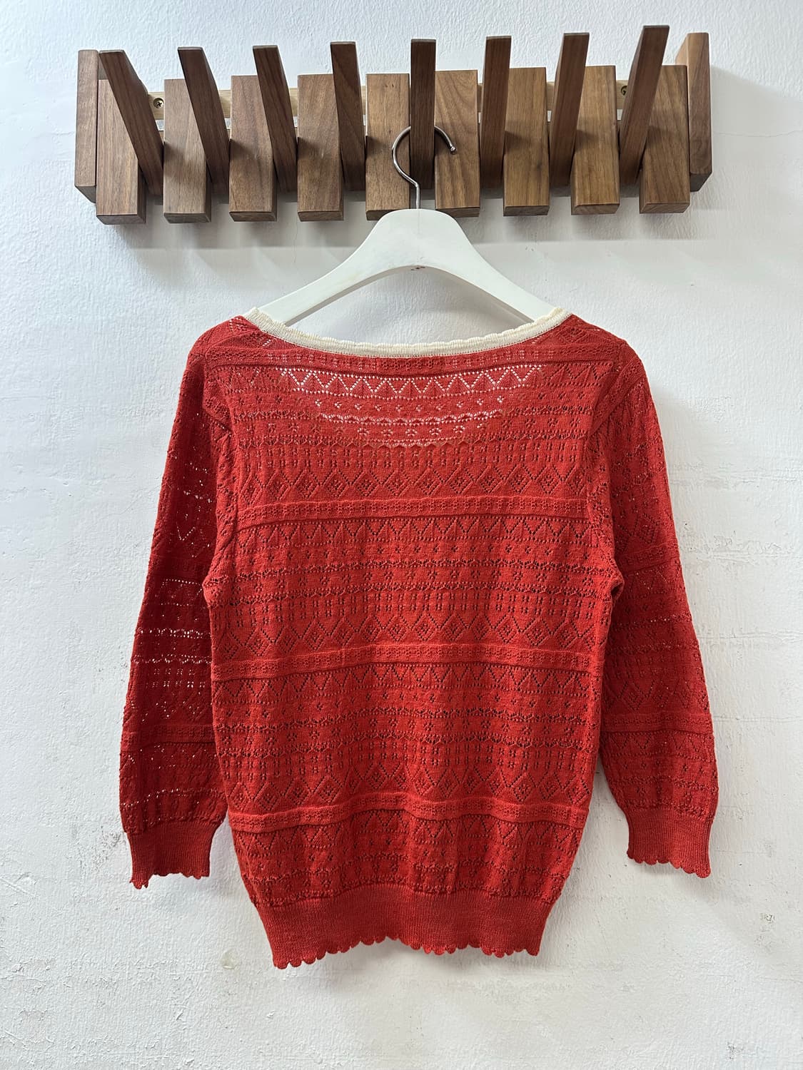 일본빈티지 OLIVE des OLIVE 플라워 버튼 펀칭 니트가디건 상품이미지3