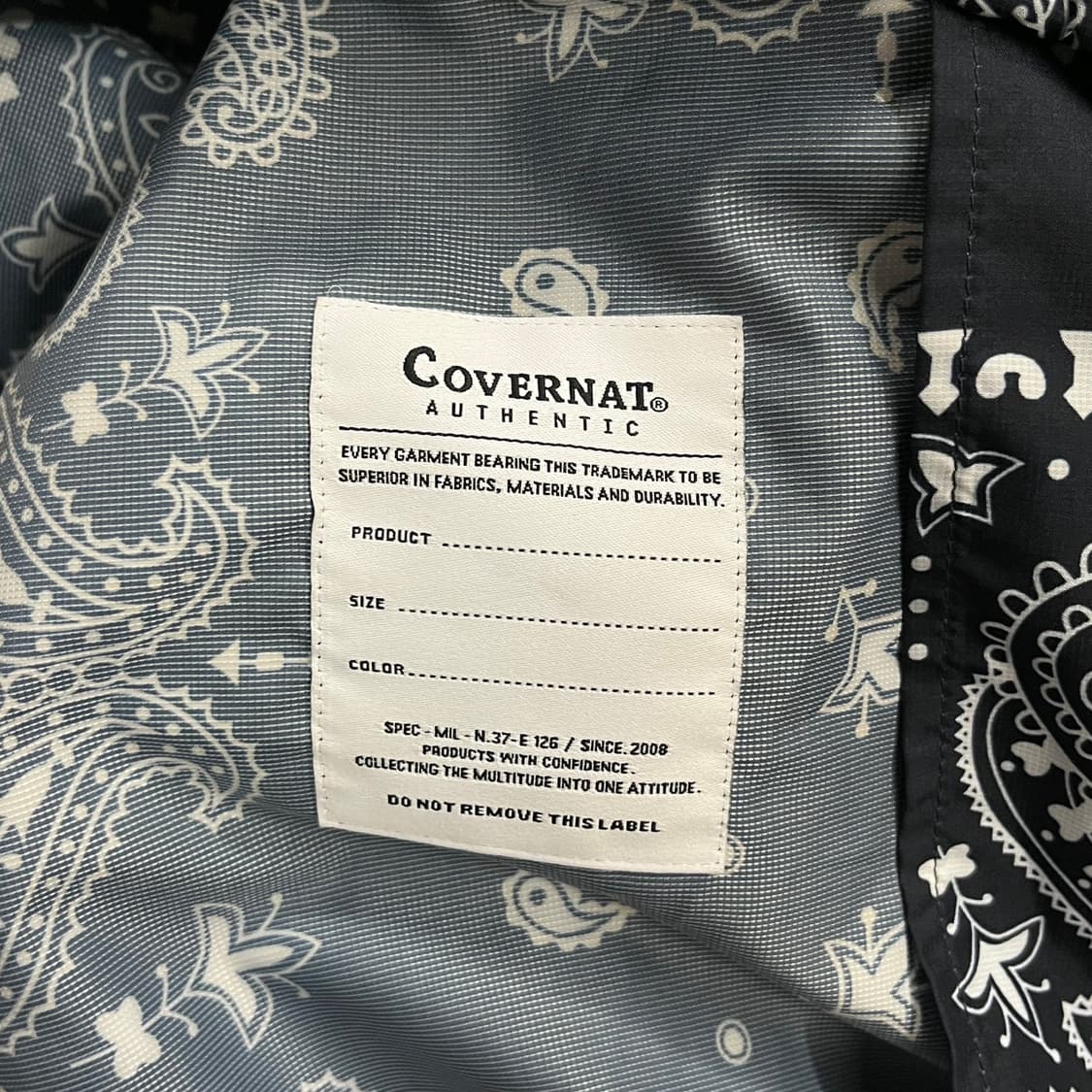 [정품/XL] 커버낫 페이즐리 후드 바람막이 블랙 b8 상품이미지8