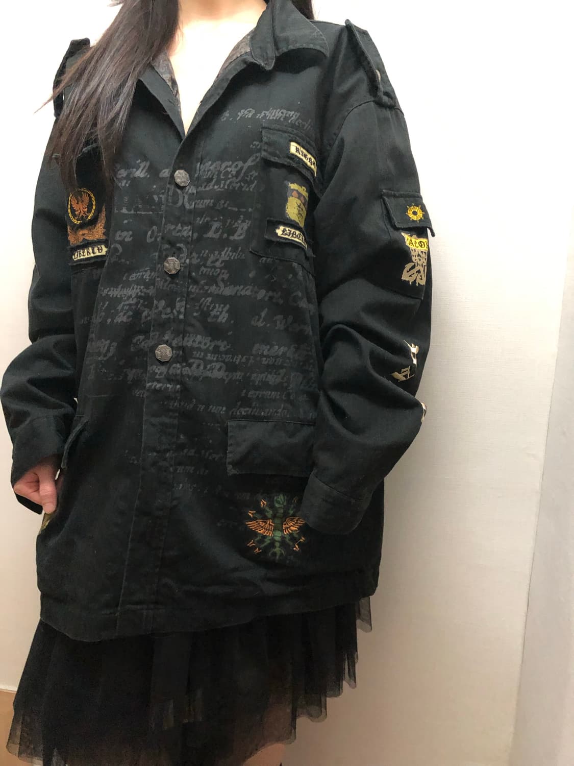 빈티지 블랙 펑크 디테일 자켓 상품이미지6