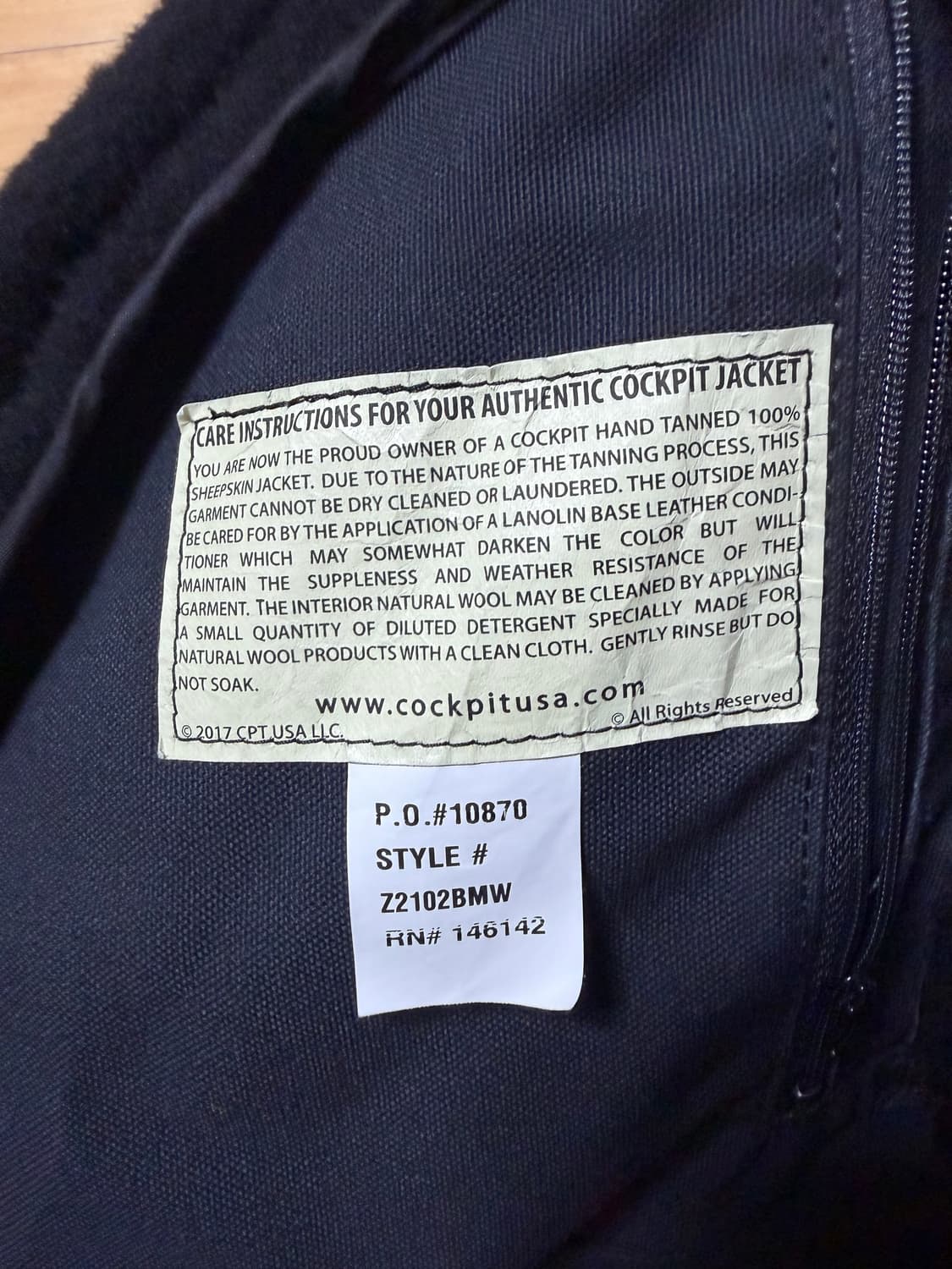 콕핏USA 양가죽 B-3 무스탕 상품이미지6