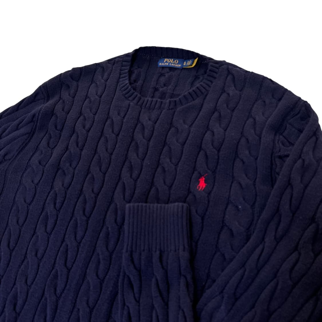 신형 qr라벨 폴로 랄프로렌 네이비 꽈배기 니트 상품이미지1
