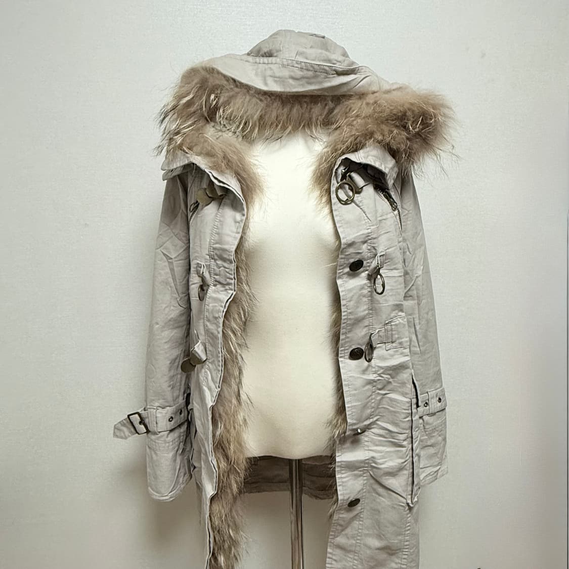 빈티지 아이보리 퍼 코트 자켓 상품이미지2