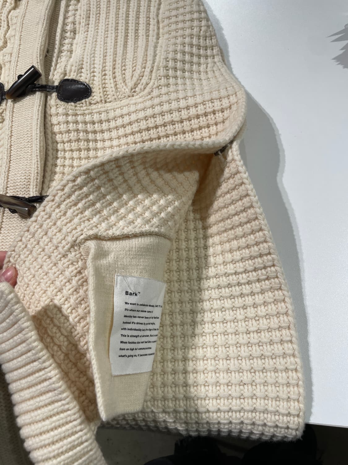 bark 아이보리 더플 니트 후디 베스트 상품이미지10