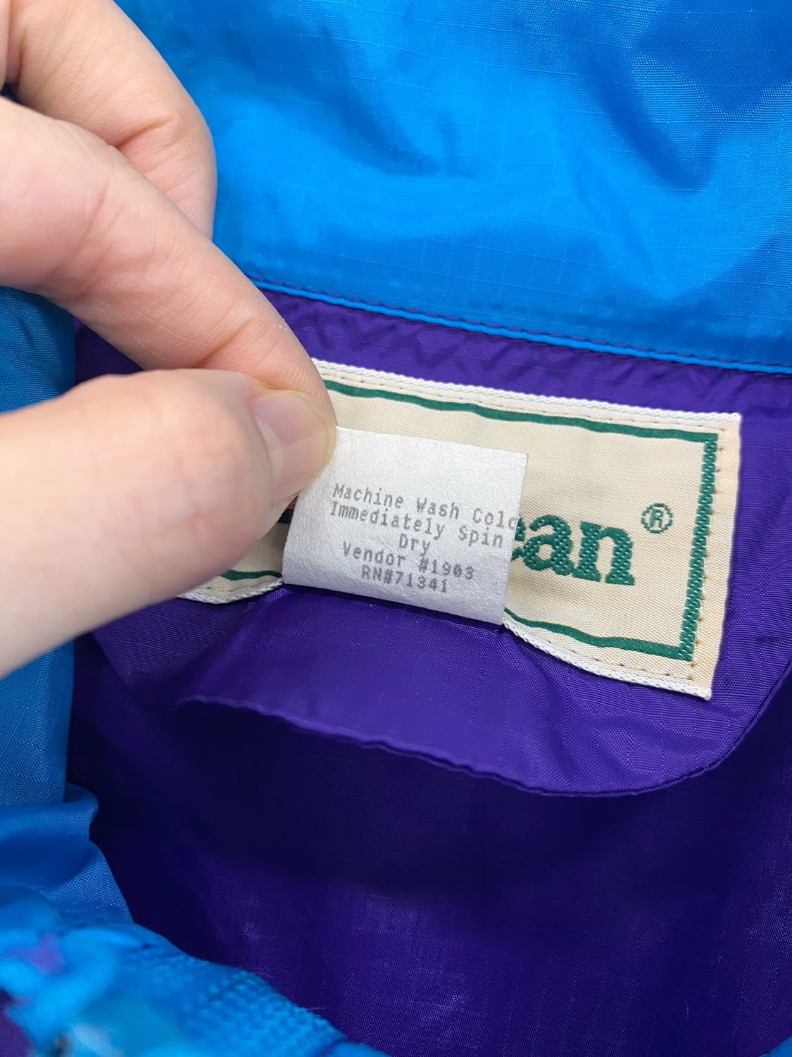 8-90's 엘엘빈 립스탑 나일론 하프집업 풀오버 상품이미지7