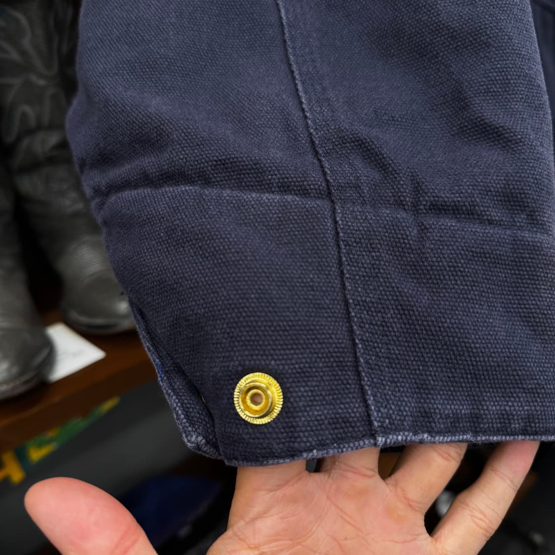 90s 트라이마운틴 퀼팅 라이닝 헤비 캔버스 디트로이트 워크 자켓 상품이미지5