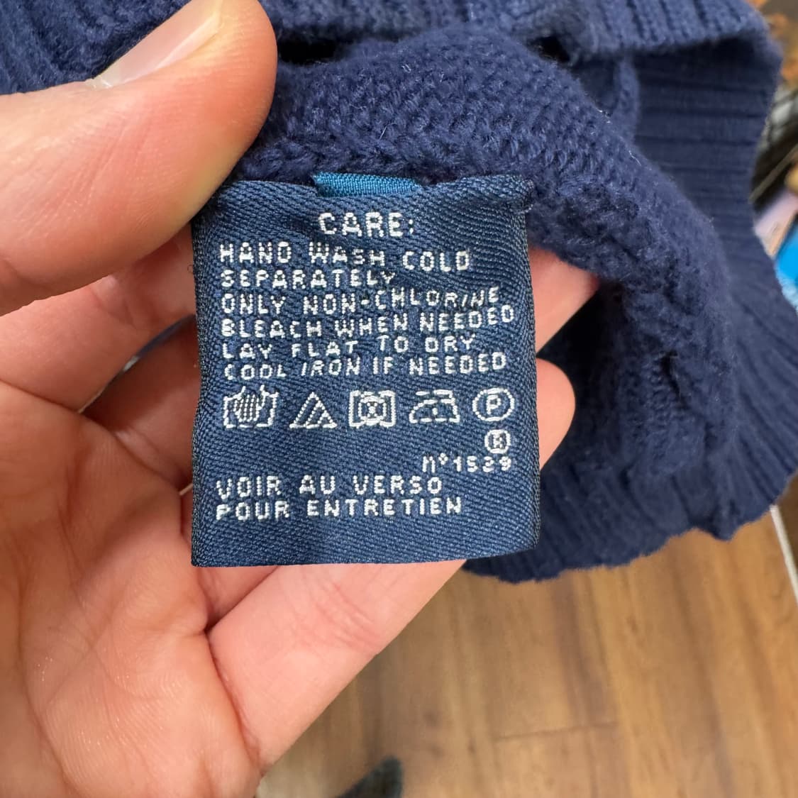 폴로 랄프로렌 케이블 니트 집업 화이트 포니 포인트 네이비 상품이미지7