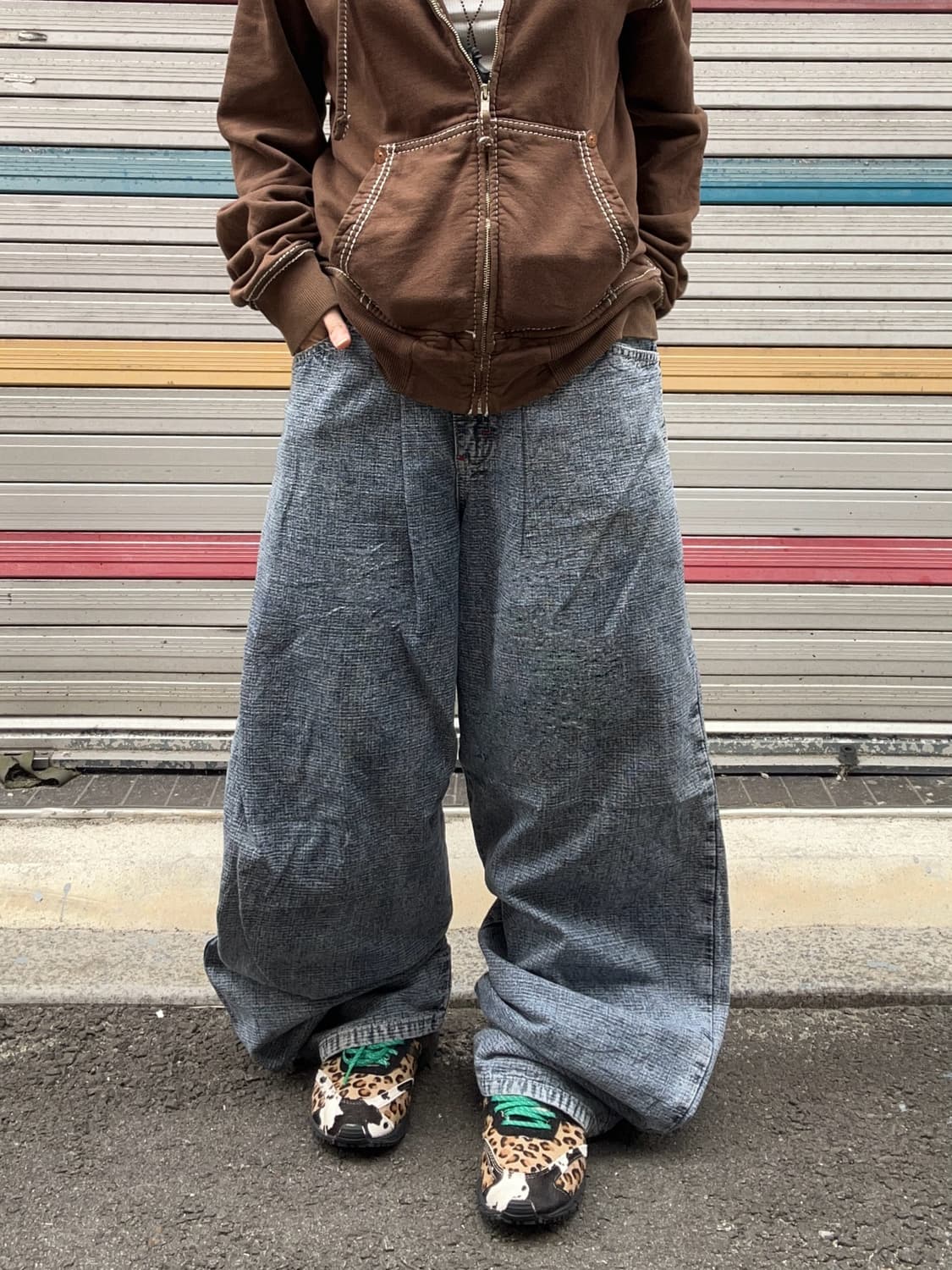 90s 데님 워싱 와이드 팬츠 상품이미지3