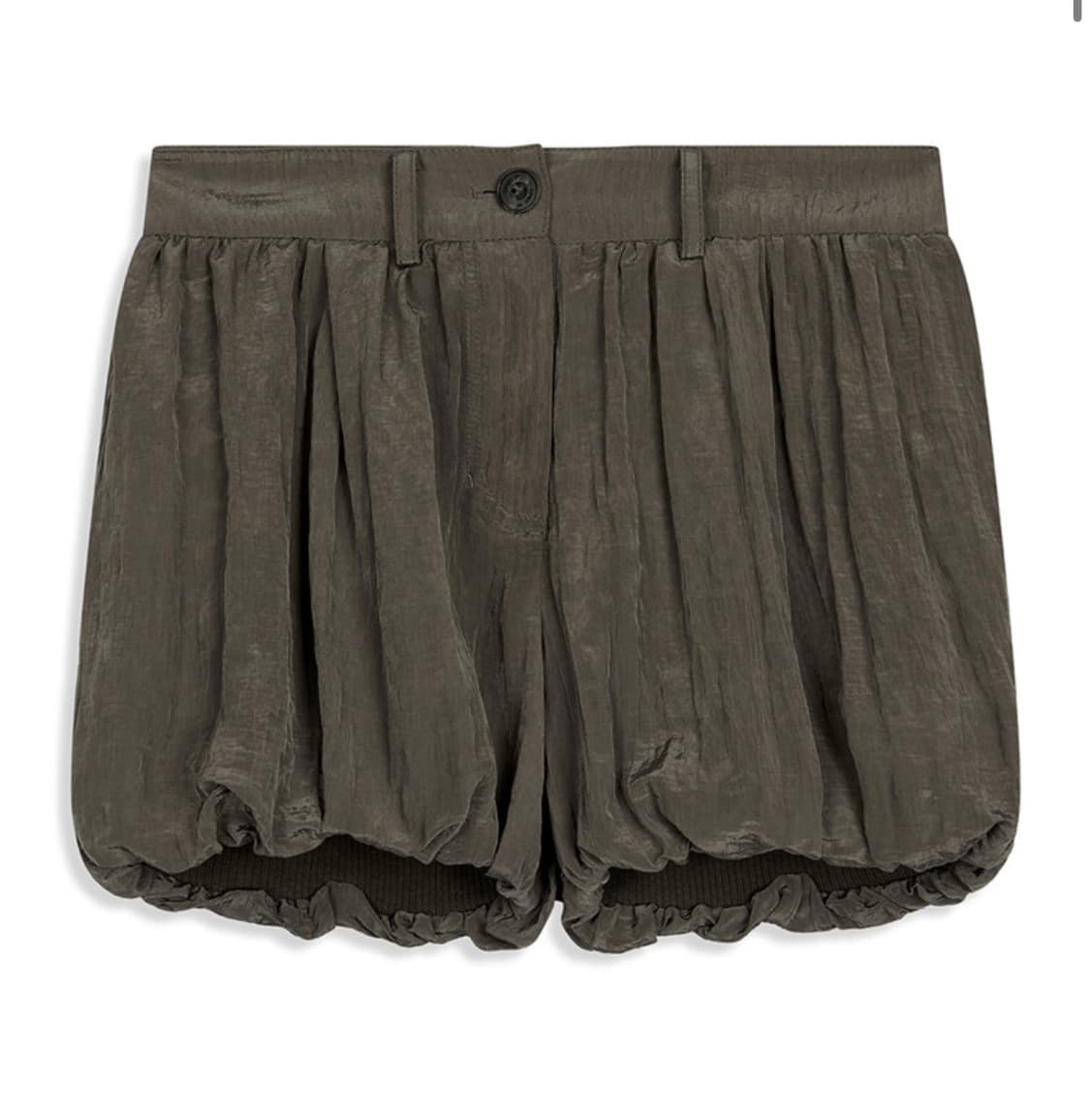 오픈yy CRINKLED GATHER SHORTS, BROWN 상품이미지1