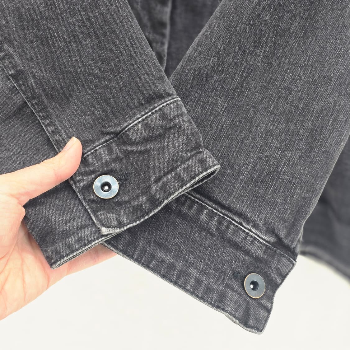 블랙 데님 롱 자켓 77 상품이미지2